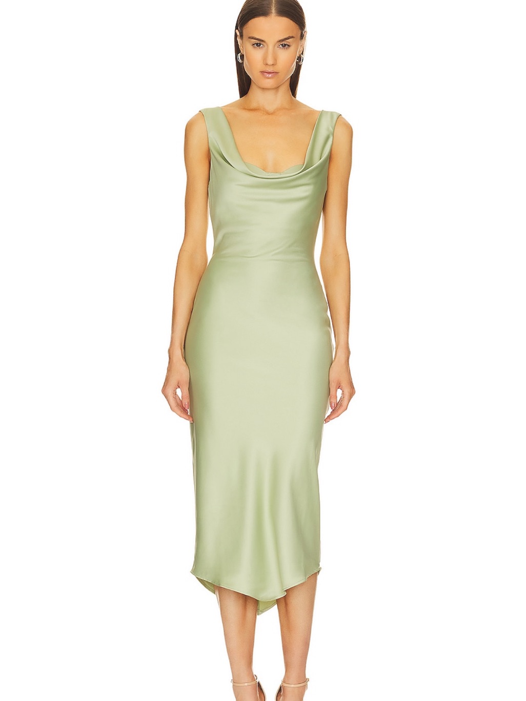 Michael Costello Mint Green Cowl Neck Maxi Dress